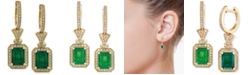 EFFY Collection Brasilica by EFFY&reg; Emerald (2-7/8 ct. t.w.) and Diamond (1/2 ct. t.w.) Earrings in 14k Gold, Created for Macy's